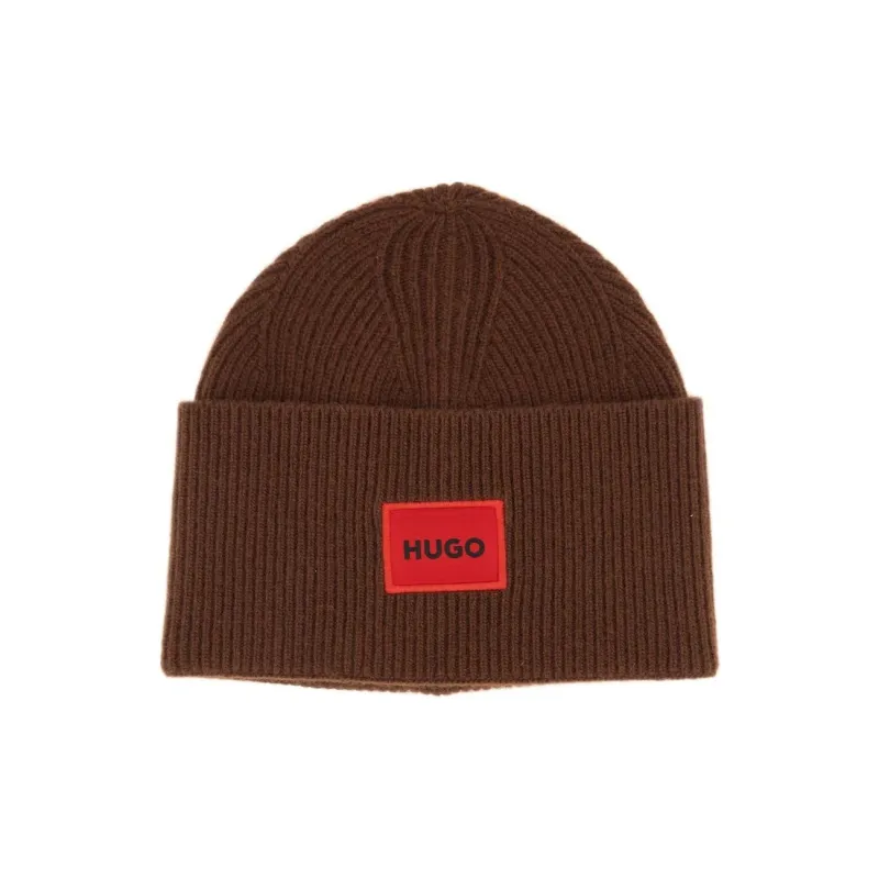 HUGO BOSS Logo Patch Ribbed Beanie-0