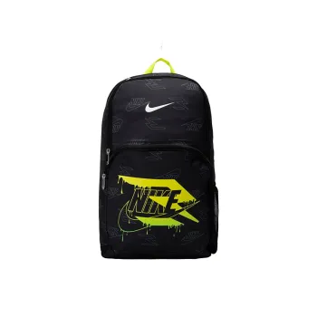 Nike Polyester Backpack Regular Unisex Jet Black & Lime Gray