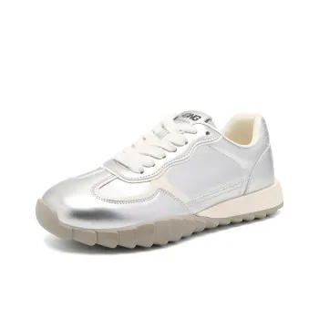 RED DRAGONFLY Flat Shoes Wear resistant And Lightweight Low Top Casual Shoes Women's Silver Beige