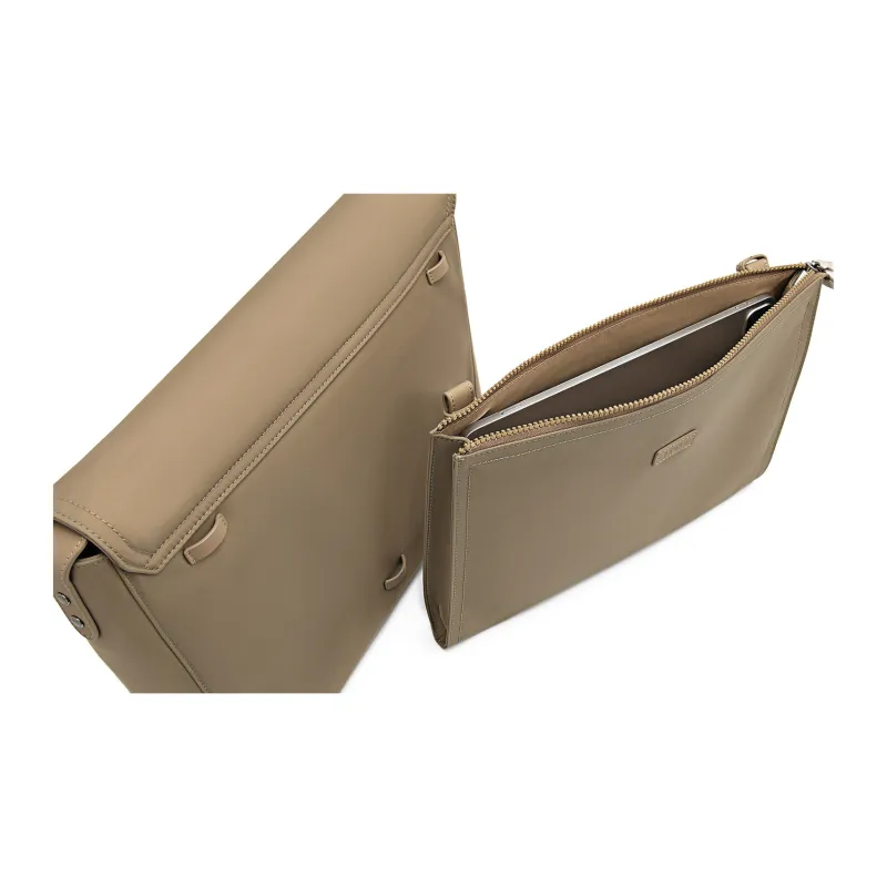 PEDRO Nylon Crossbody Bag, Shoulder Bag Men's Black/Light Taupe-13