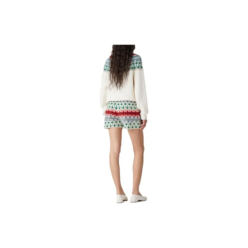 Loro Piana FW23 Holiday Noel Shorts Casual Shorts Women's Multicolor White-3