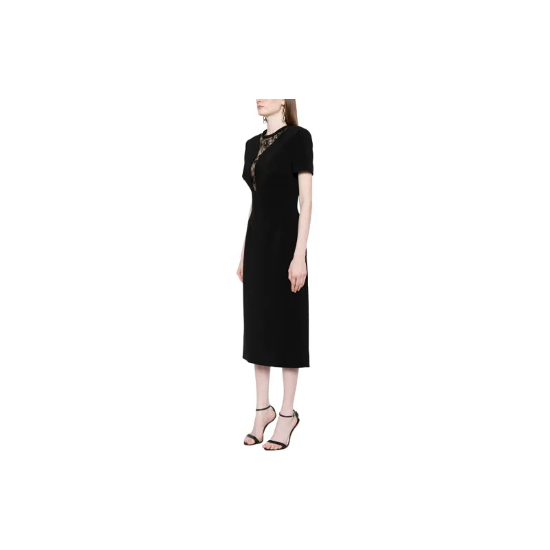 ELIE SAAB Lace panel Midi Dress-3