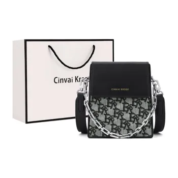 Simvay Clos Cow Split Leather Shoulder Bag Crossbody Bag With Cell Phone Pouch Mini Women's Black