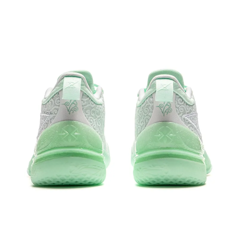 LiNing Knife 5 Cushioned Slip-Resistant Rebound Anti-Twist Mid-Top Performance Basketball Shoes Men's White Green-5