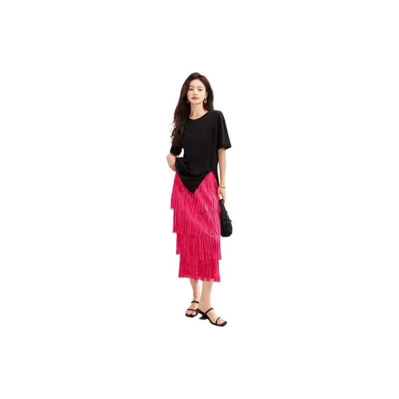 Emodues Skirt Set Women's Black-3