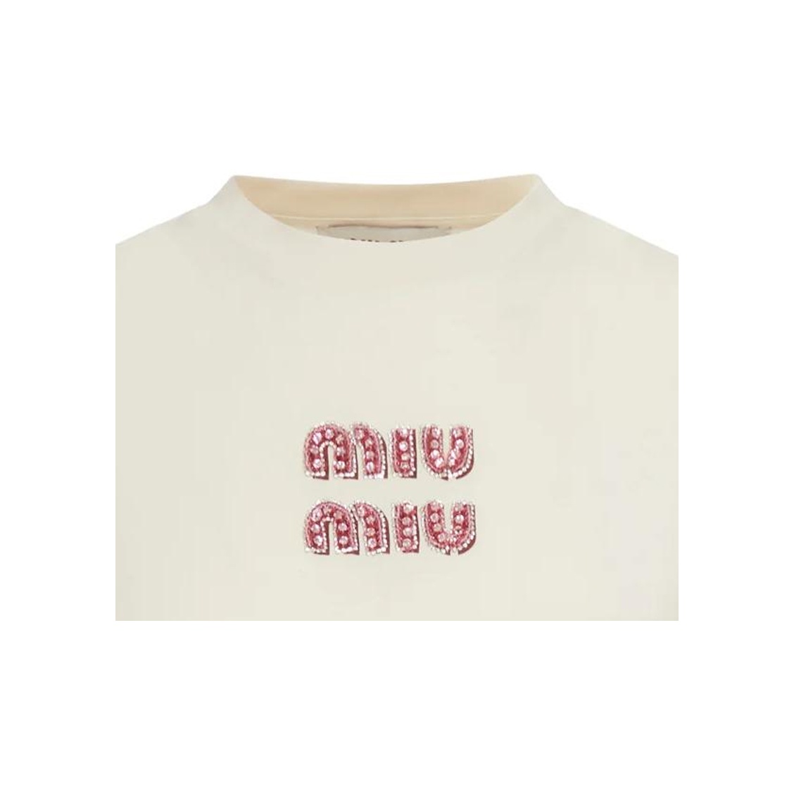 miu miu ホワイト Tシャツ　Mサイズ 楽天市場】ミュウミュウ MIU MIU コットンジャージー Tシャツ
