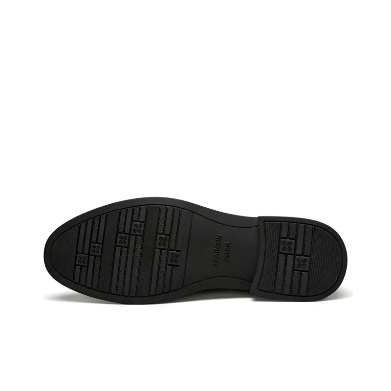 YEARCON Dress Shoes Men Low Top Brown-5