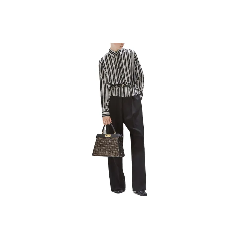 FENDI Stripe Printed Cigarette Trousers-2