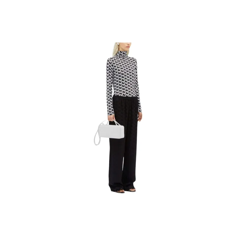MSGM Logo Printed High Neck Long Sleeved T Shirt-3