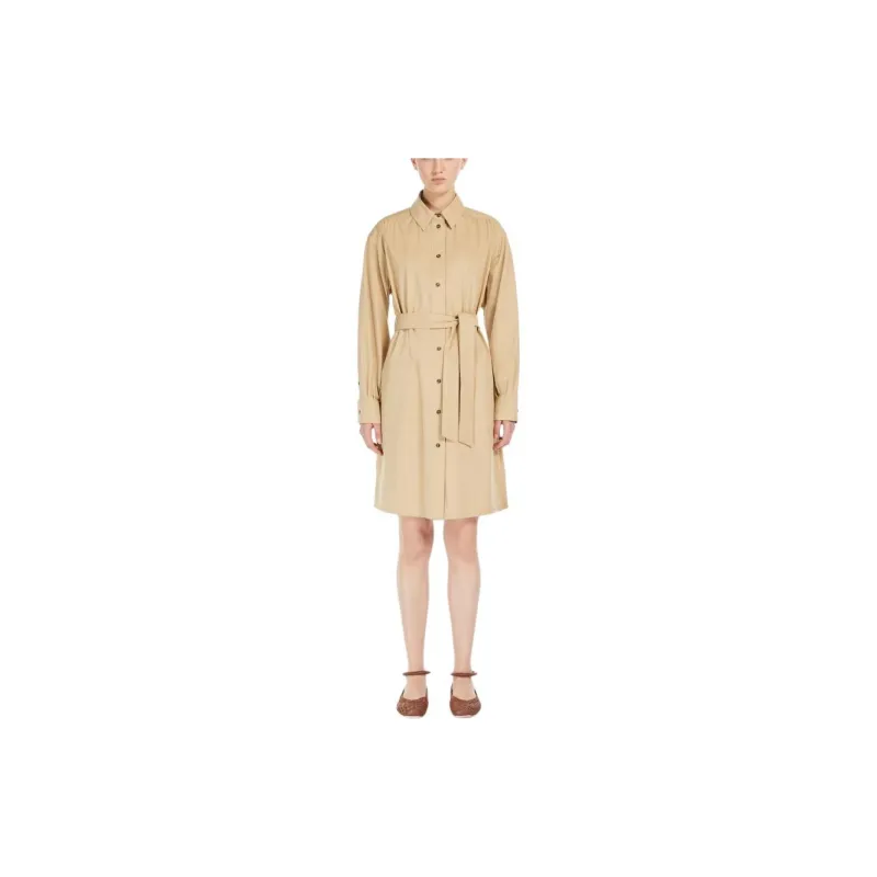 WEEKEND MaxMara Long Sleeved Dresses Women's Beige-1