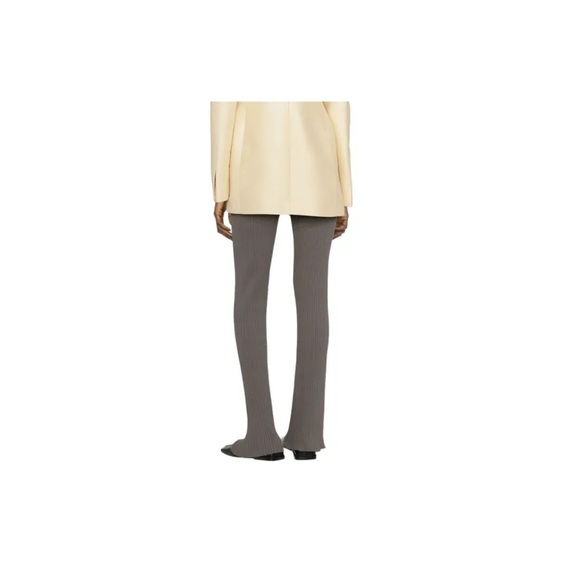 NANUSHKA Ribbed-knit Flared Trousers-1