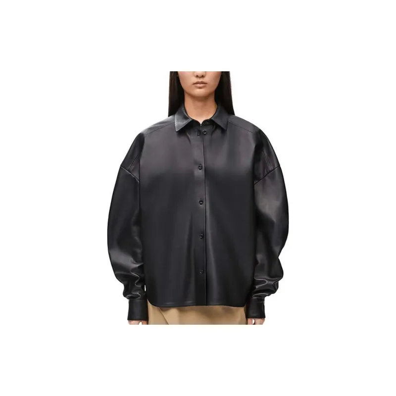 LOEWE SS24 Leather Jacket Women's Black-2