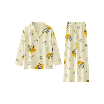 Gongdie x SNOOPY/ Pajama Set Unisex Apricot