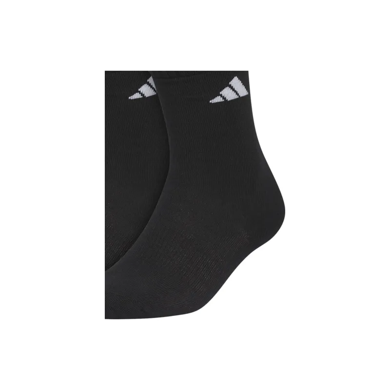 Adidas Mid Calf Socks Unisex Black 9 Double Loads-4