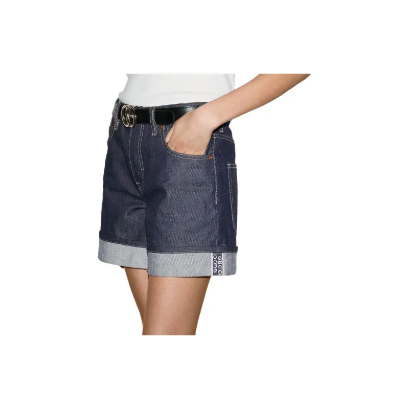 GUCCI Denim Shorts Women's Navy-5