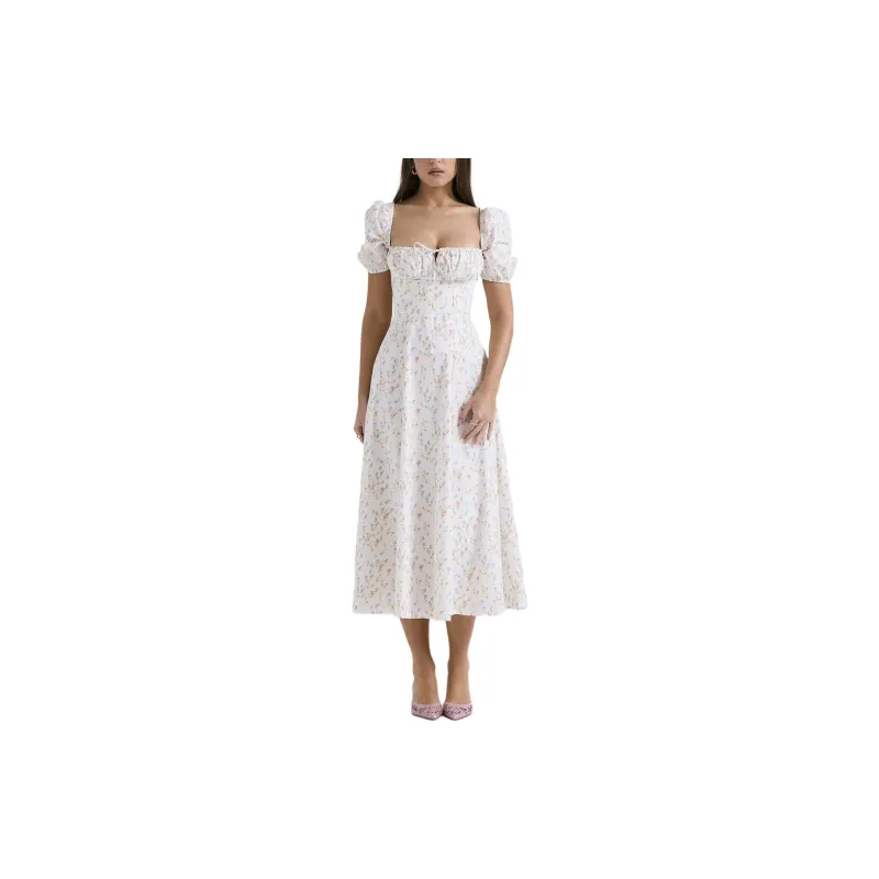 HOUSE OF CB TALLULAH Short Sleeved Dress Women's WHITE/White-2