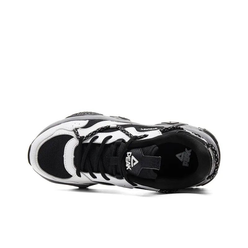 PEAK Cat Paw Shoes Cushioning Rebound Height Increasing Slip Resistant Low Top Casual Shoes Women's Light Gray Black-3