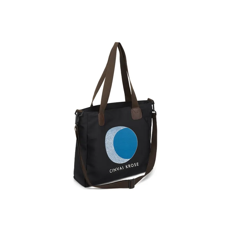 CinvaiKrose Fabric Canvas Tote Bag, Tote Bag, Shopping Bag, Crossbody Bag, Shoulder Bag Large Size Women's Black-2