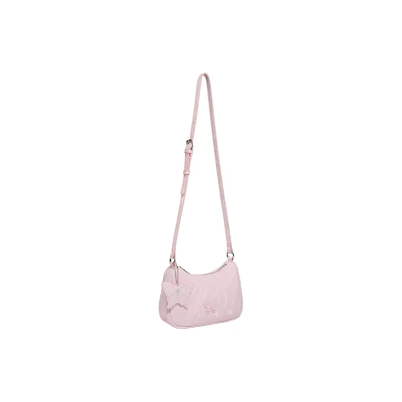 NOMK PU Shoulder Bag, Dumpling Bag, Shoulder Bag, Crossbody Bag Women's Ecru/Pink/Black/Light Green-3