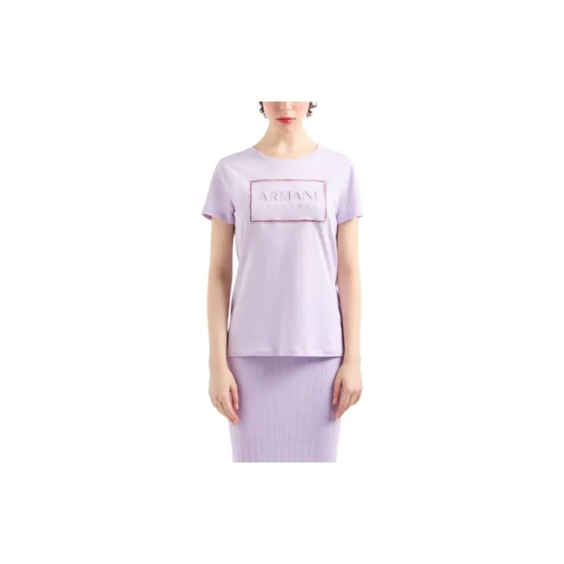 ARMANI EXCHANGE Cut out Logo Cotton T shirt-1