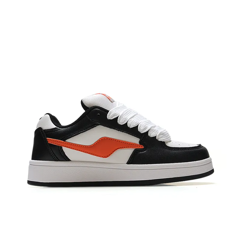STUR YSN Wear resistant And Lightweight Low Top Skateboard Shoes Unisex Black Orange-1