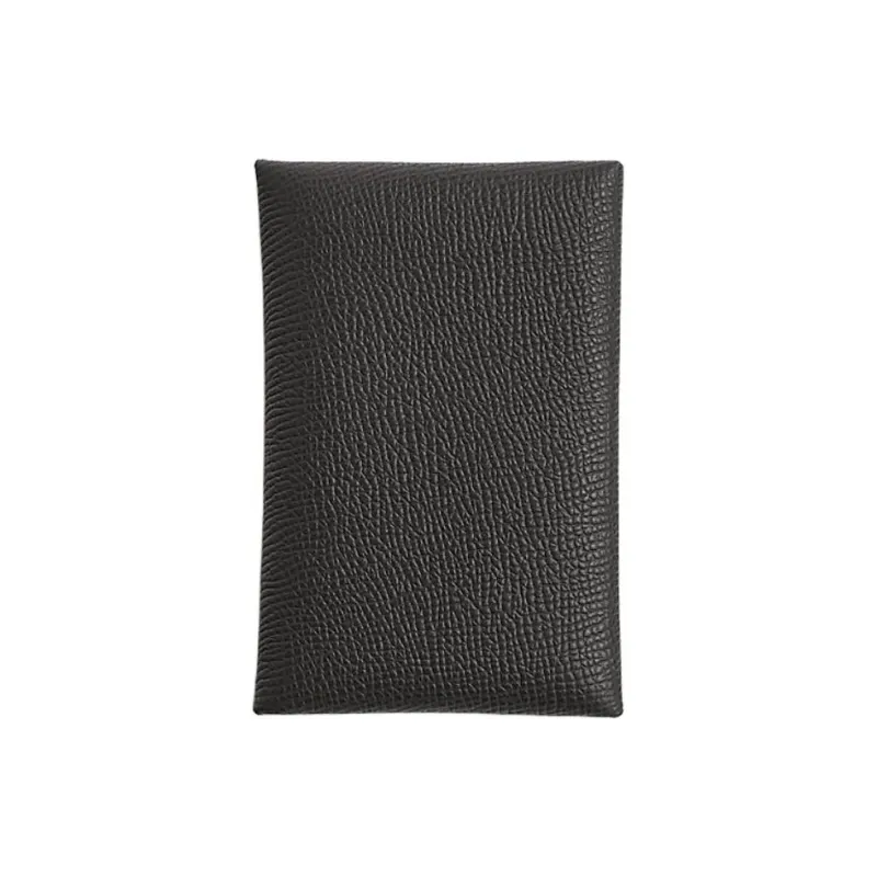 HERMES Calvi Epsom Leather Card Holder Women's 85 Ardoise Slate Gray-0