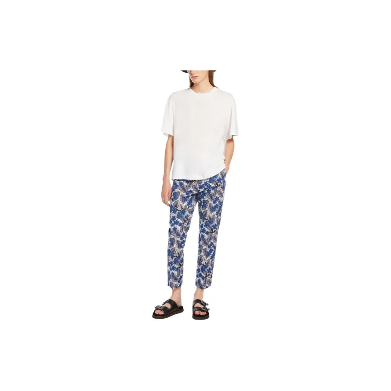 WEEKEND MaxMara Floral Printed Cropped Trousers-1
