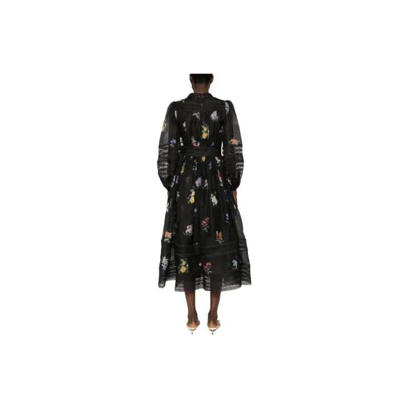 Zimmermann SS24 Long-Sleeved Dresses Women's Black-2