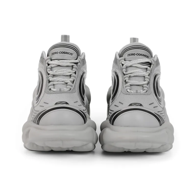 ZERO COSMOS Spacewalk Series Cushioned Wear Resistant Height Increasing Low Top Chunky Sneakers Unisex Silver-2