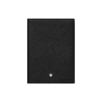 MONTBLANC Calfskin Passport Holder Medium Size Men's Black