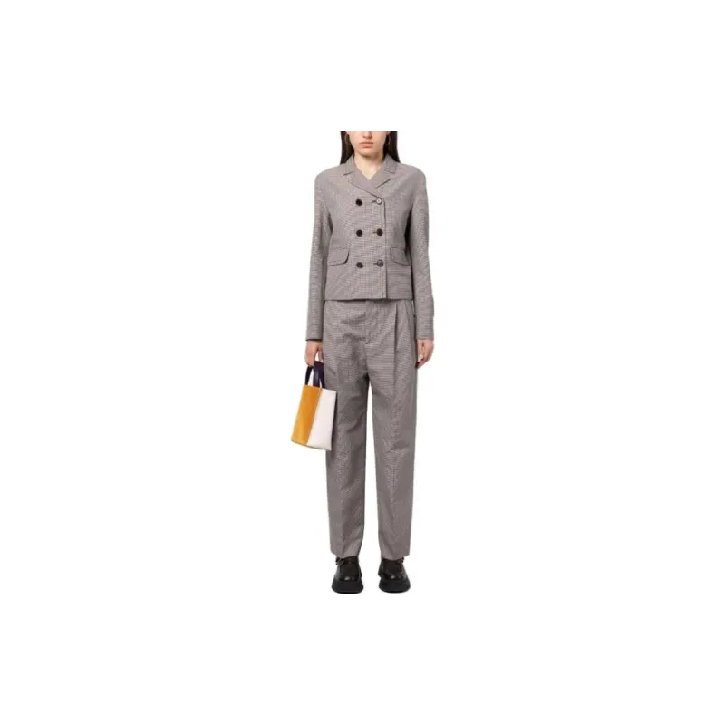 MARNI Houndstooth pattern Straight leg Trousers-1