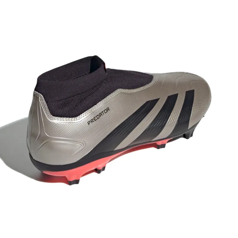 Adidas Predator League Laceless Fg Platinum Metallic Aurora Black Turbo-3