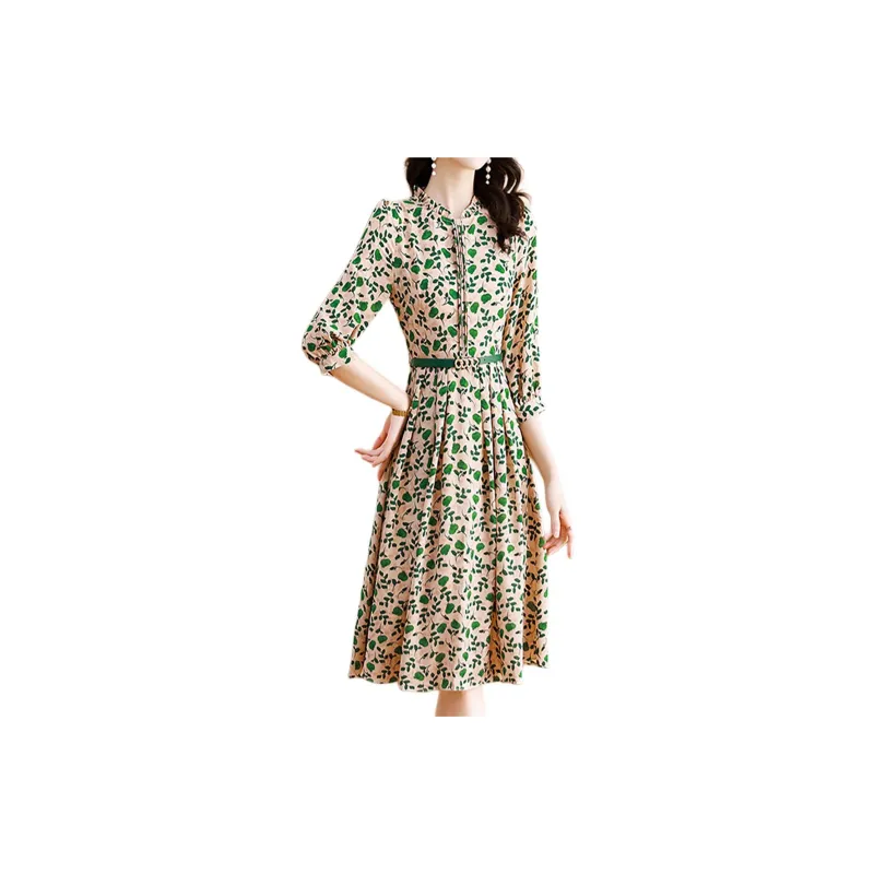 Mapping Long Sleeved Dresses Women's Multicolor-1