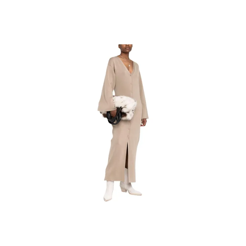 NANUSHKA Button-front Knitted Maxi Dress-1