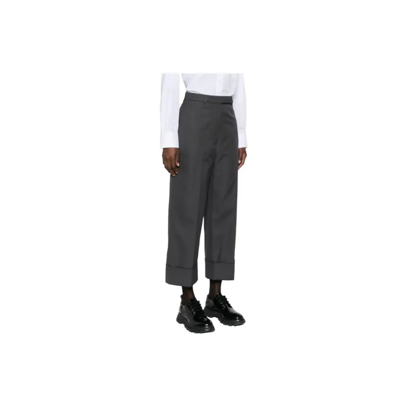 THOM BROWNE High waisted Canvas Trousers-2