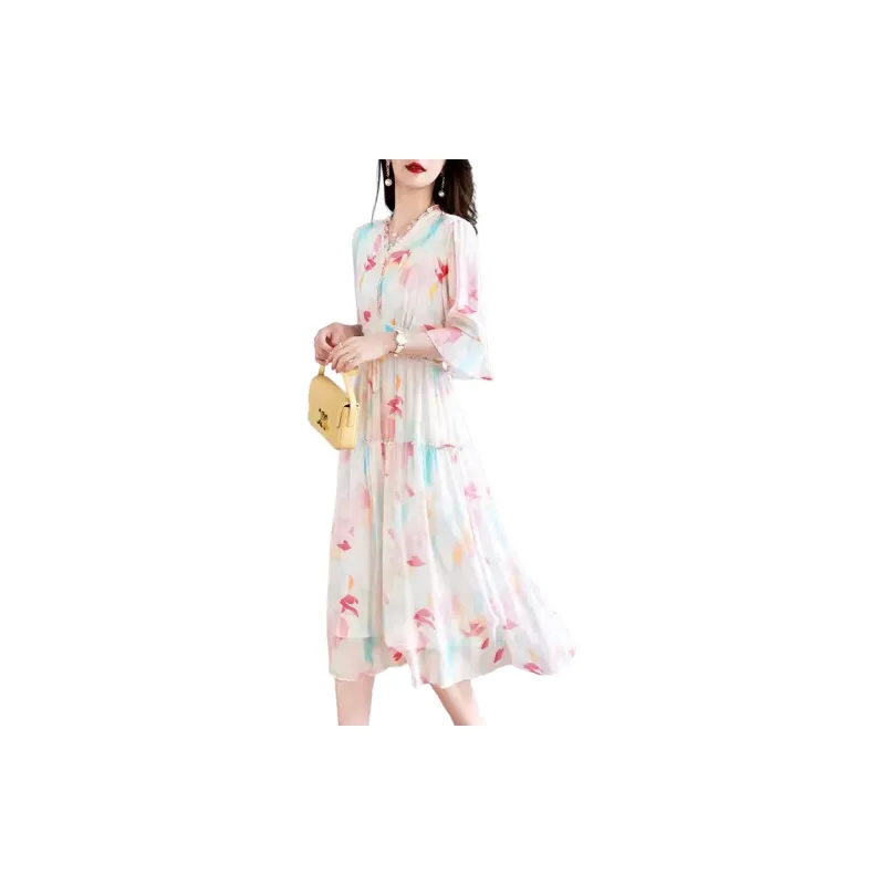 Yi Mengyuan Long Sleeved Dresses Women's Rose Red-1