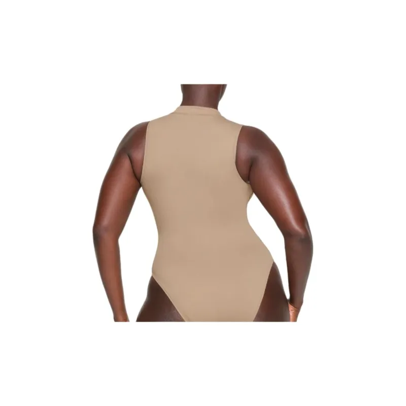 SKIMS SIGNATURE SWIM ZIP FRONT SLEEVELESS ONE PIECE One-piece Swimsuit Women's DESERT/Desert-2