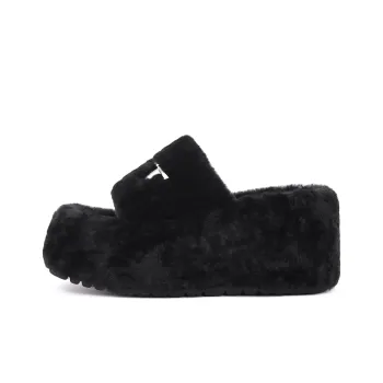 NUTTINESS EVA Slip Resistant Indoor Outdoor Slide Slippers With Wool Fleece Women's