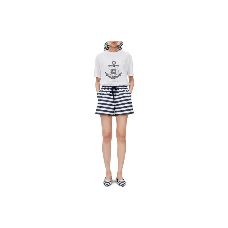 KIMHEKIM Stripe print Drawstring Shorts-2