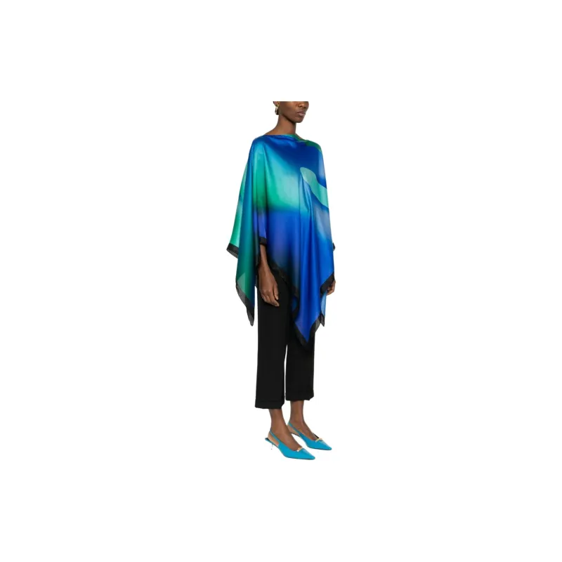 GIORGIO ARMANI Gradient Effect Handkerchief Hem Poncho-3