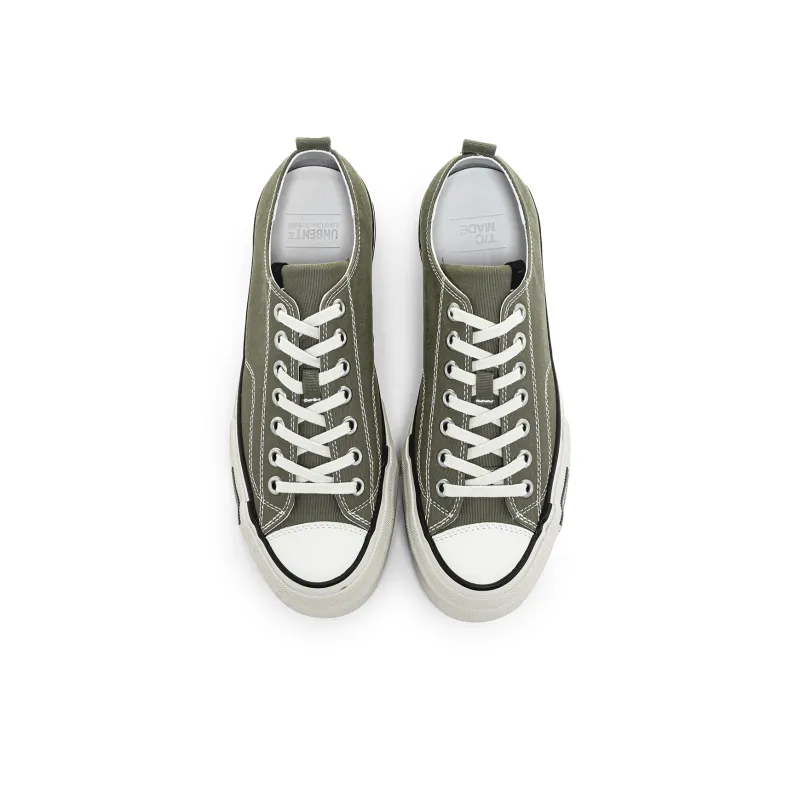 TC Wear-Resistant Low-Top Canvas Shoes Unisex Olive Green-4