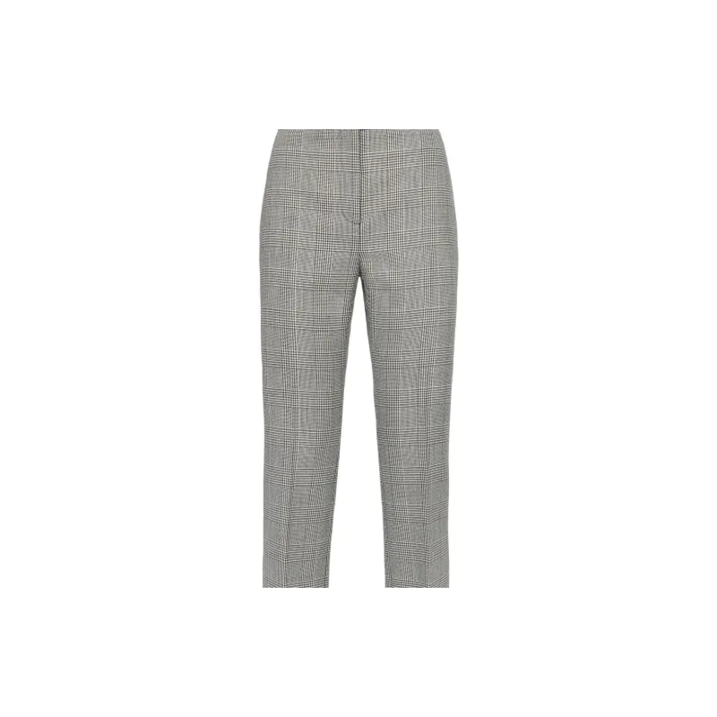 Alexander McQueen Straight Leg Checked Cropped Pants-5
