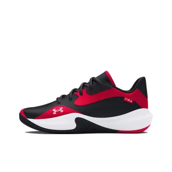 Under Armour Lockdown 7 Anti Slip Wear Resistant Low Top Basketball Shoes Unisex Black Red