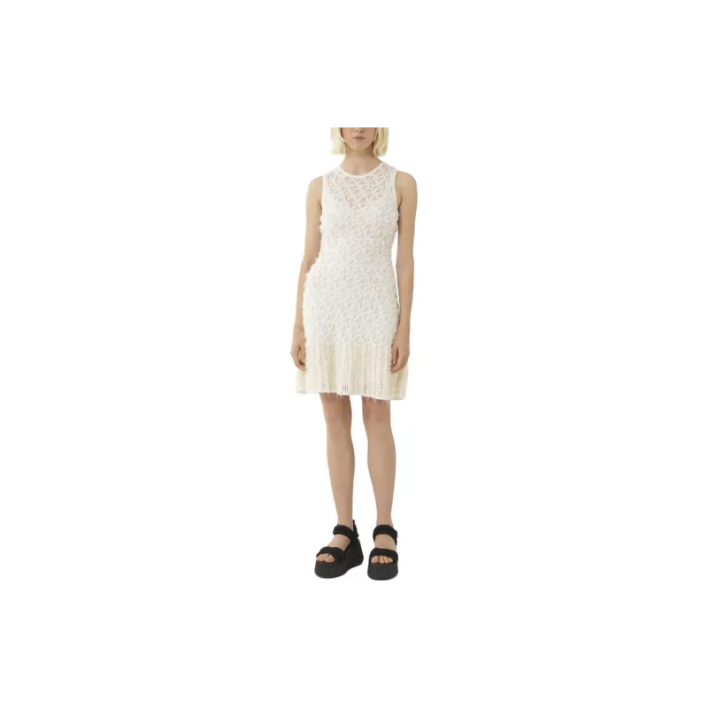 Chloé Lace Detailed Flared Mini Dress-1