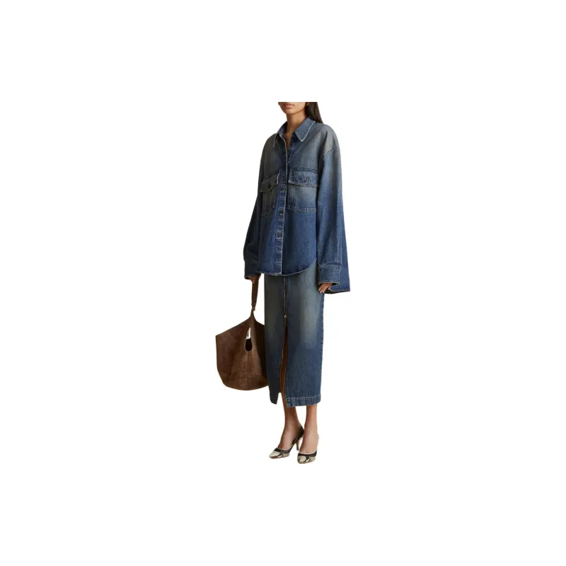KHAITE Long Sleeved Buttoned Overshirt-3