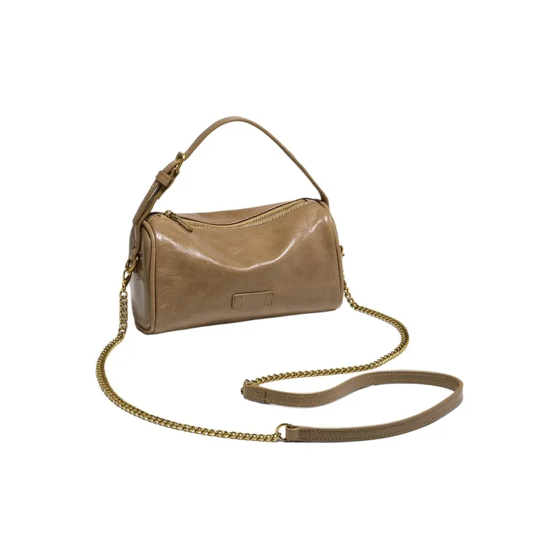 Marino Orlandi Cow Leather Bonded Synthetic Leather Shoulder Bag Regular Women's Black/Red/Khaki-10