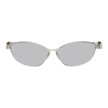 Balenciaga Stainless Steel Oval Sunglasses Men's Silver