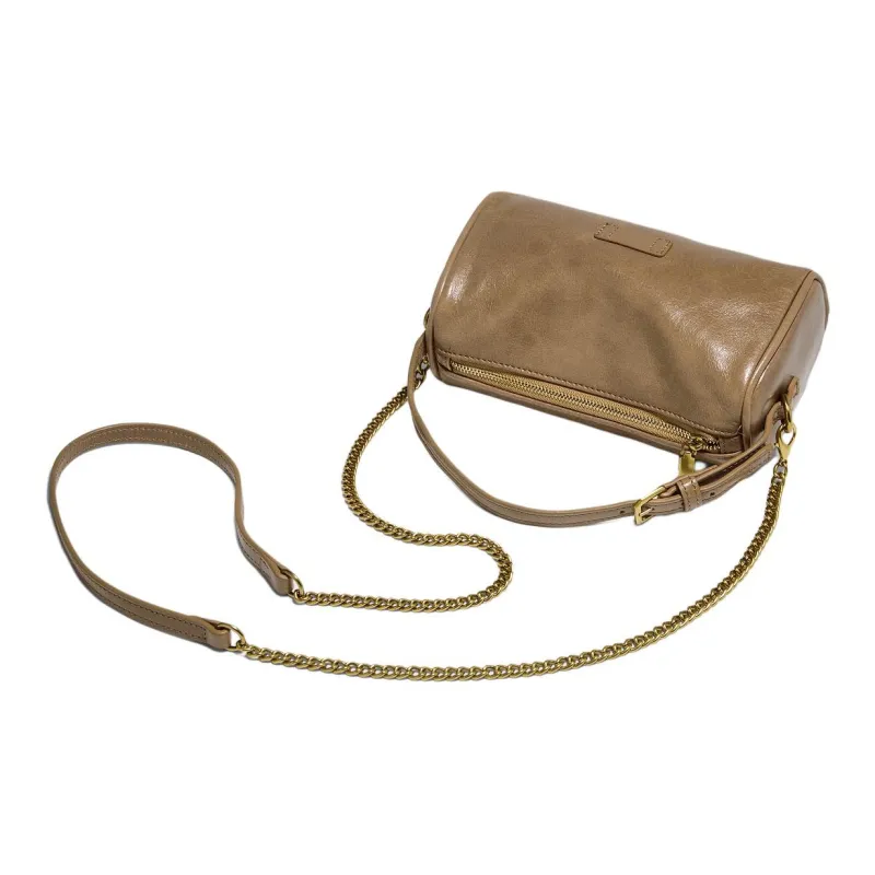 Marino Orlandi Cow Leather Bonded Synthetic Leather Shoulder Bag Regular Women's Black/Red/Khaki-16