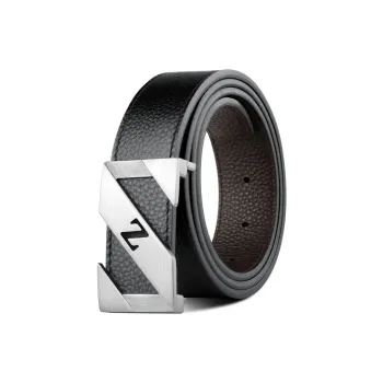 PISHUSHU Cowhide Alloy Leather Belts Men's Width  3.5cm