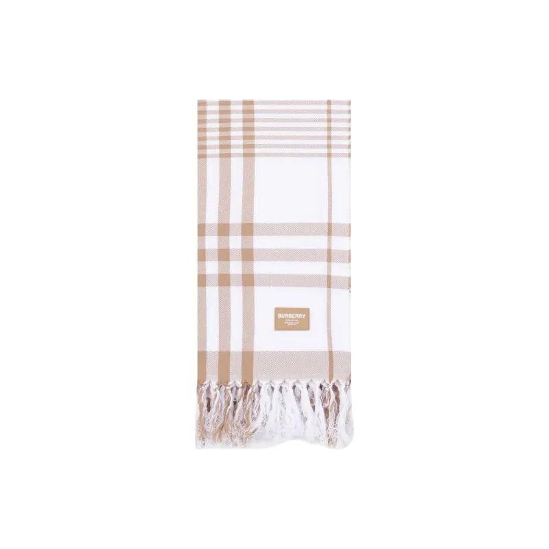 Burberry Cotton Knit Scarves Women's Khaki-1
